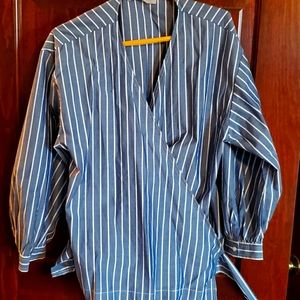 Everlane Blue Striped Blouse